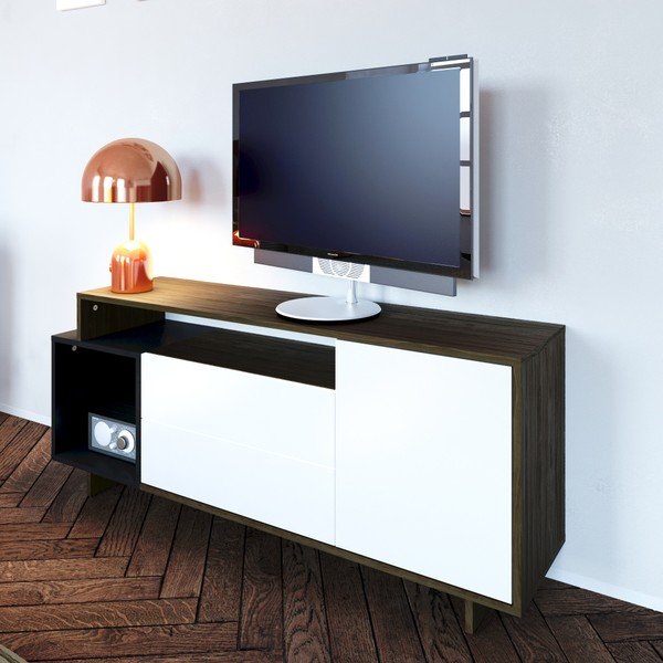 Biely televízny stolík TemaHome Kube-image-1