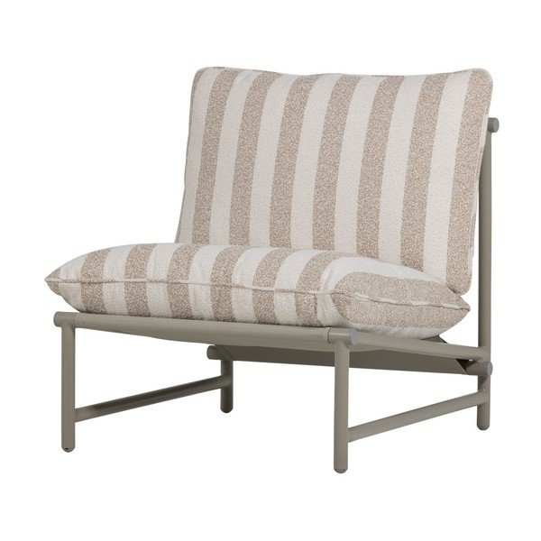 Béžové kovové/polstrované záhradné kreslo Elvo – WOOOD