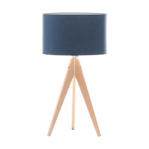 Modrá stolová lampa 4room Artist, breza, Ø 33 cm