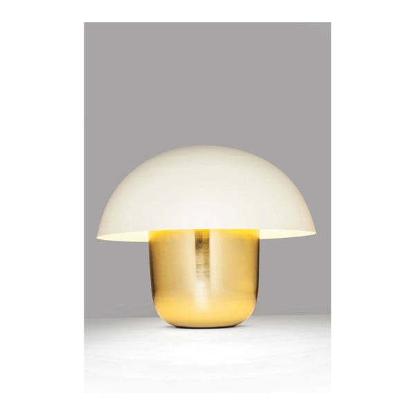 Stolová lampa v zlatej farbe s bielym tienidlom Kare Design Mushroom