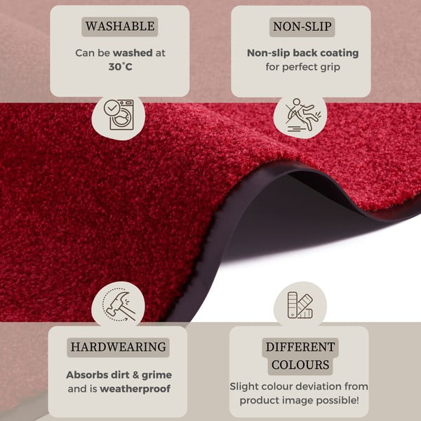 Červená rohožka Hansa Home Wash & Clean, 39 x 58 cm-image-2