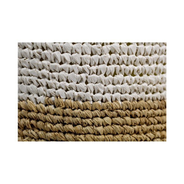 Puf z rafie s bielym detailom HSM collection Raffia, 40 × 50 cm-image-1