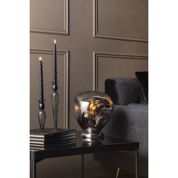 Hnedý sklenený svietnik PT LIVING Swirl, výška 17 cm-image-1