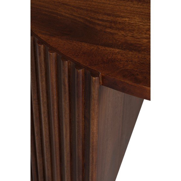Okrúhly konferenčný stolík s doskou z mangového dreva v tmavo prírodnej farbe ø 80 cm Bisselina – Ellos Home-image-4