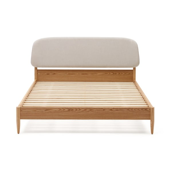 Dvojlôžková posteľ z jaseňového dreva s roštom v béžovo-prírodnej farbe 180x200 cm Octavia – Kave Home-image-2