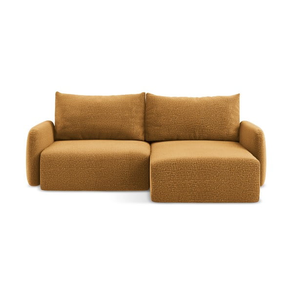 Oranžová rozkladacia/s úložným priestorom rohová pohovka (pravý roh) Kalena – Makamii