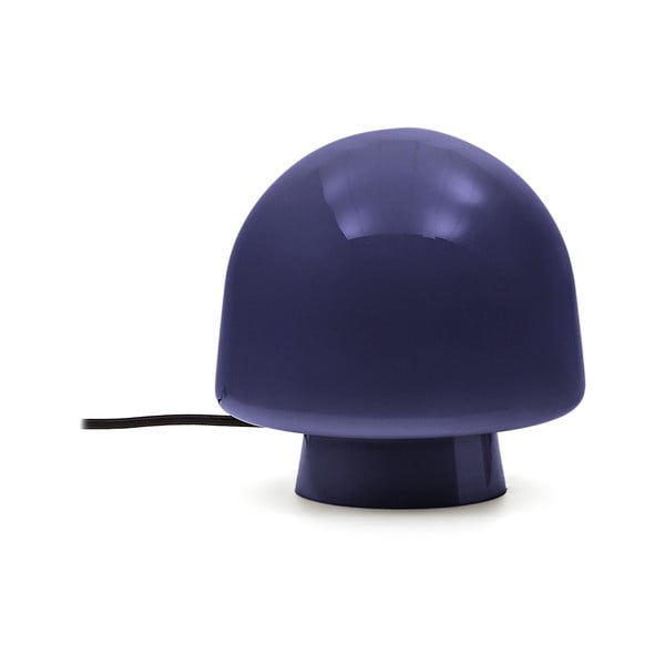 Tmavomodrá stolová lampa so skleneným tienidlom (výška 20 cm) Reig – Kave Home