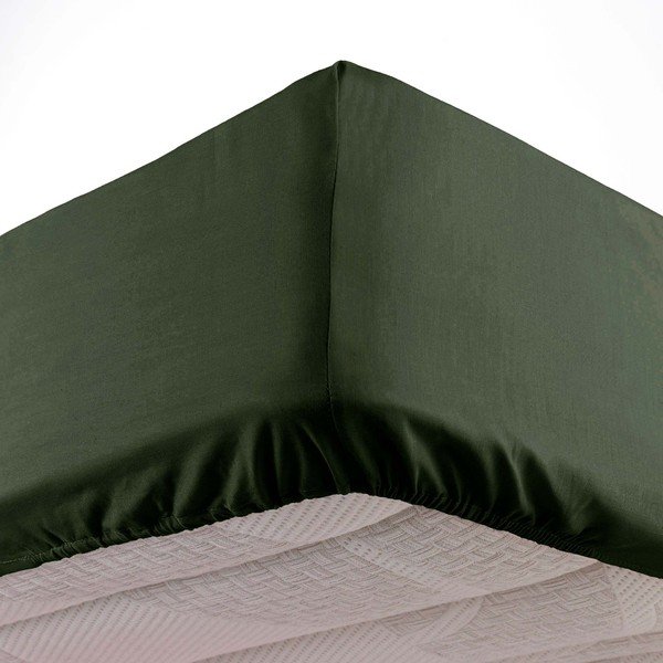 Khaki napínacia plachta z mikrovlákna 140x190 cm Oscar – douceur d'intérieur