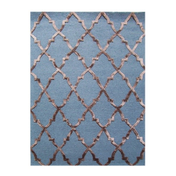Ručne tuftovaný modrý koberec Kohinoor, 153x244cm