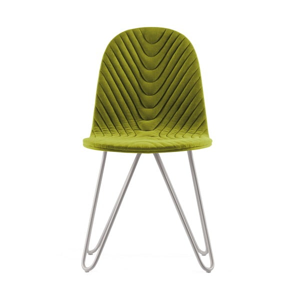 Zelená stolička s kovovými nohami IKER Mannequin X Wave