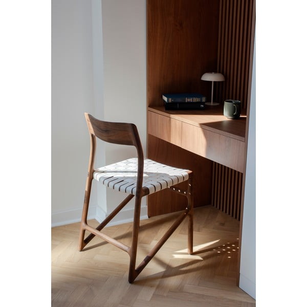 Biela/hnedá jedálenská stolička Fawn – Gazzda-image-1