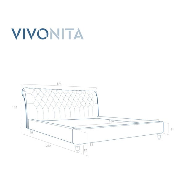 Sivá posteľ z bukového dreva Vivonita Allon, 160 × 200 cm-image-2