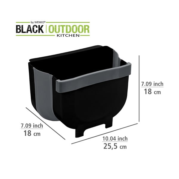 Čierny závesný odpadkový koš Wenko Black Outdoor Kitchen Fago, 5 l-image-4