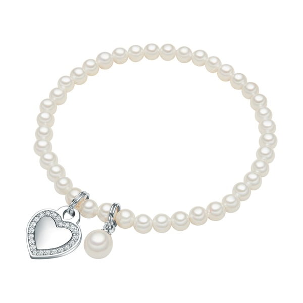 Náramok s bielou perlou ⌀ 8 mm Perldesse Poa, dĺžka 17 cm