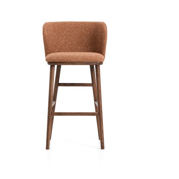 Čalúnená barová stolička v terakotovej farbe (výška sedadla 75 cm) Ciselia – Kave Home-image-4