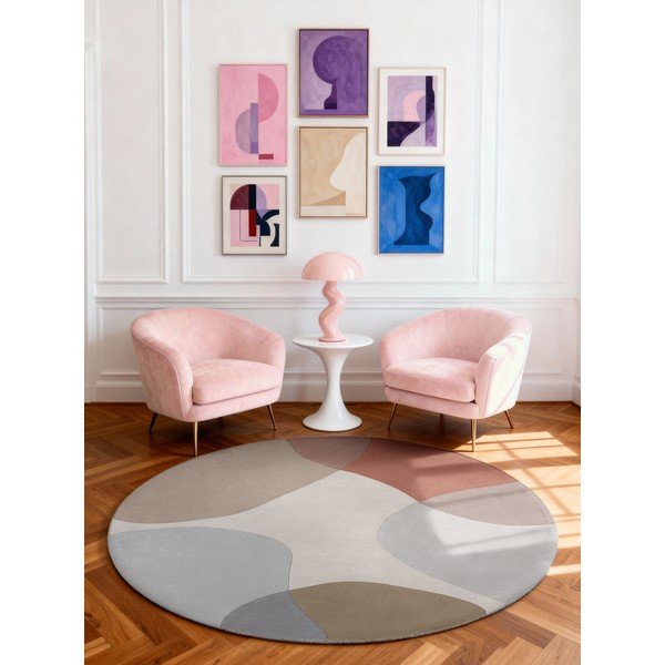 Béžový ručne tkaný vlnený okrúhly koberec ø 200 cm Hackney Clarissa – Ted Baker-image-1