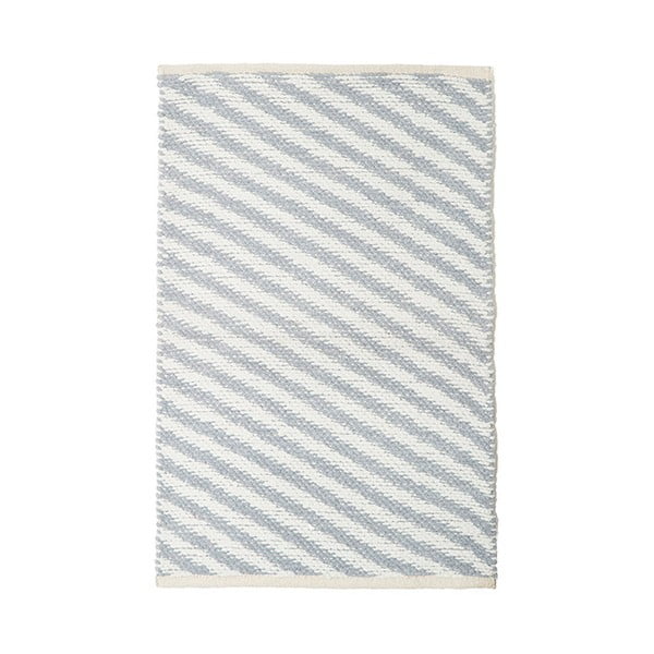 Sivo-béžový bavlnený ručne tkaný koberec Pipsa Diagonal, 90 × 60 cm