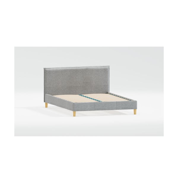 Sivá čalúnená dvojlôžková posteľ s roštom 160x200 cm Tina – Ropez