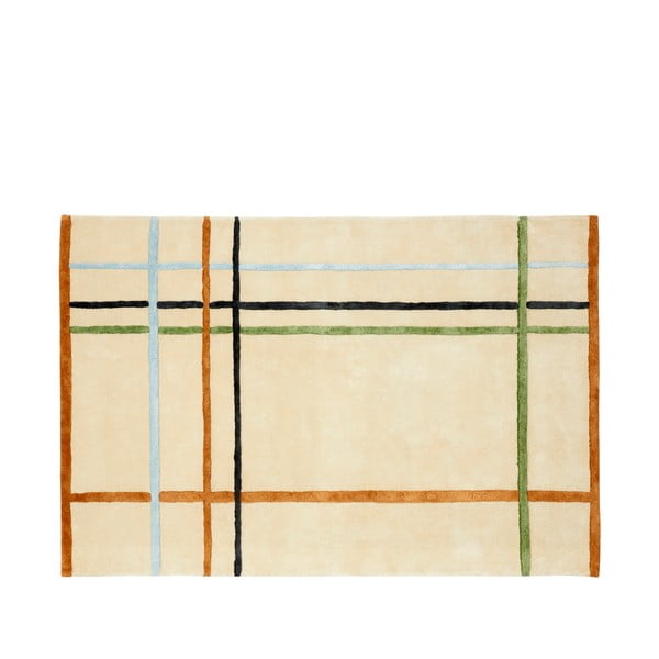 Béžový koberec s prímesou bavlny Hübsch Ester, 120 x 180 cm