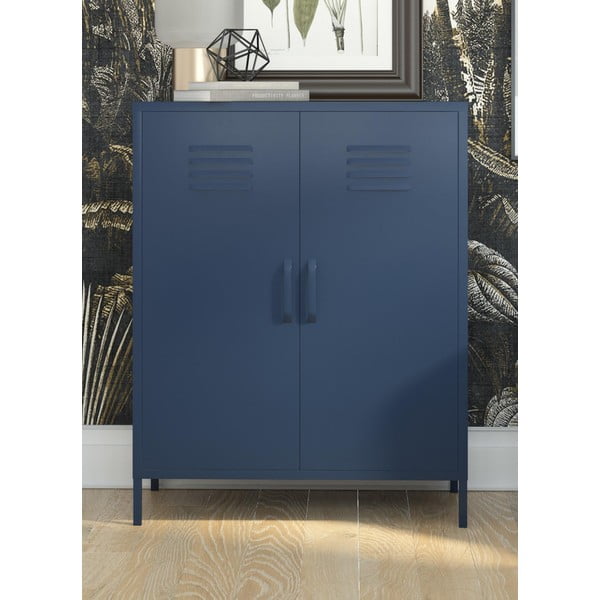 Modrá kovová skrinka 80x102 cm Bradford - Queer Eye-image-1
