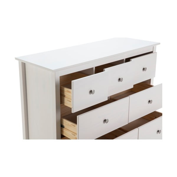 Biela nízka komoda z borovicového dreva 110x80 cm Berna – Marckeric-image-4