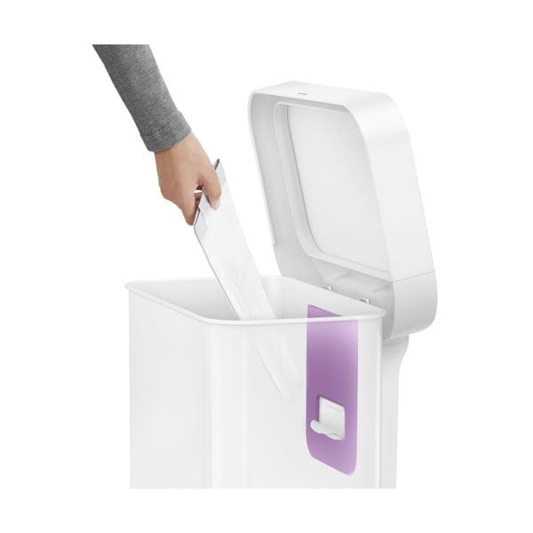 Biely nášľapný oceľový odpadkový kôš 55 l – simplehuman-image-1