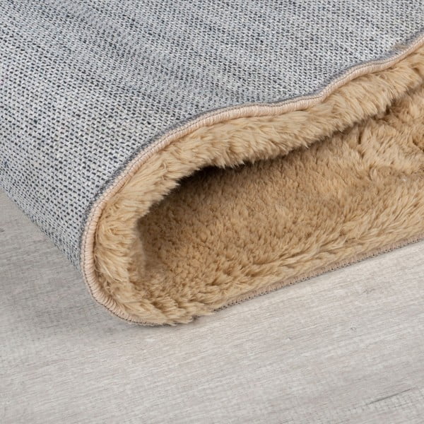 Hnedá syntetická kožušina 160x230 cm Faroe Wool Look Fur – Flair Rugs-image-2