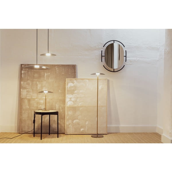 Sivá/v zlatej farbe LED stmievateľná stojacia lampa so skleneným tienidlom (výška 132 cm) Float – Zuiver-image-2