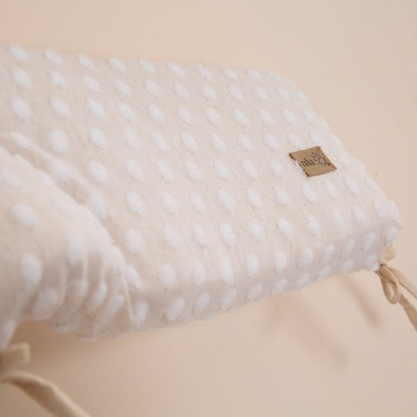 Béžový mantinel do postieľky s prímesou bavlny 170 cm Frosty Almond – Roba-image-3