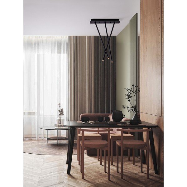 Matne čierne hliníkové LED stropné svietidlo s ohýbateľnou konštrukciou 10x45 cm Stilvi – Nova Luce-image-1