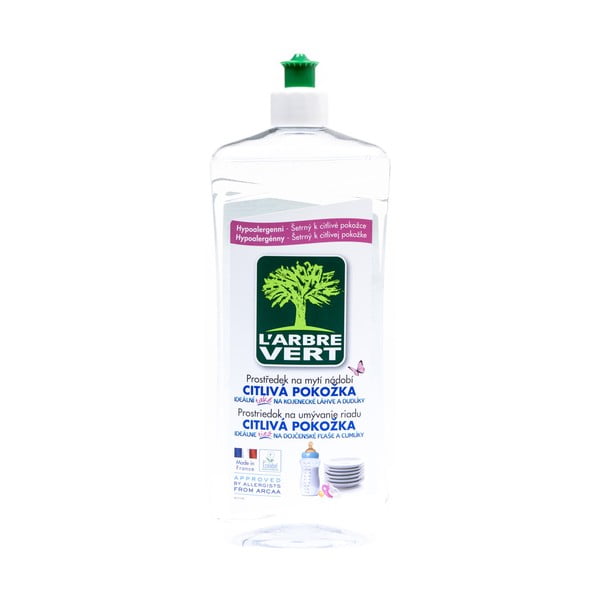 Ekologický prostriedok na umývanie riadu pre citlivú pokožku L´Arbre Vert Sensitive, 2x750 ml