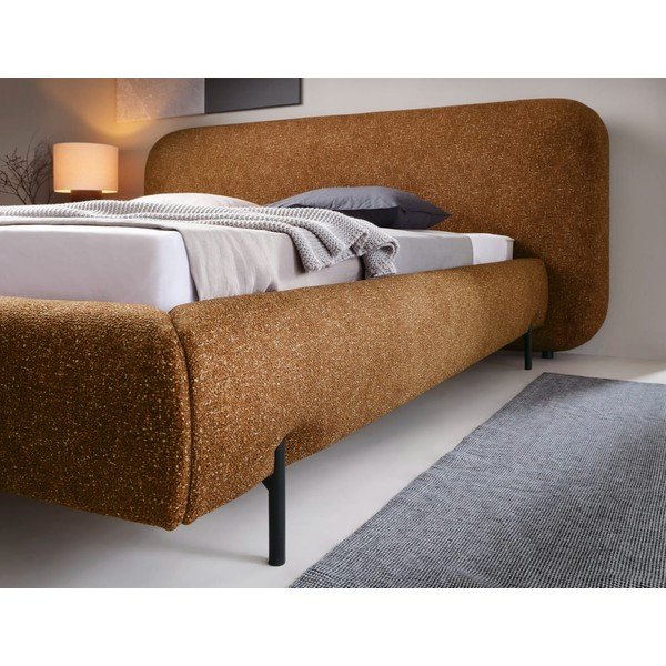 Okrovožltá čalúnená dvojlôžková posteľ s úložným priestorom s roštom 180x200 cm Pointt – ELTAP-image-4