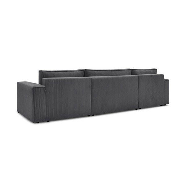 Taupe menčestrová rozkladacia rohová pohovka (do tvaru "U") Nihad – Bobochic Paris-image-4