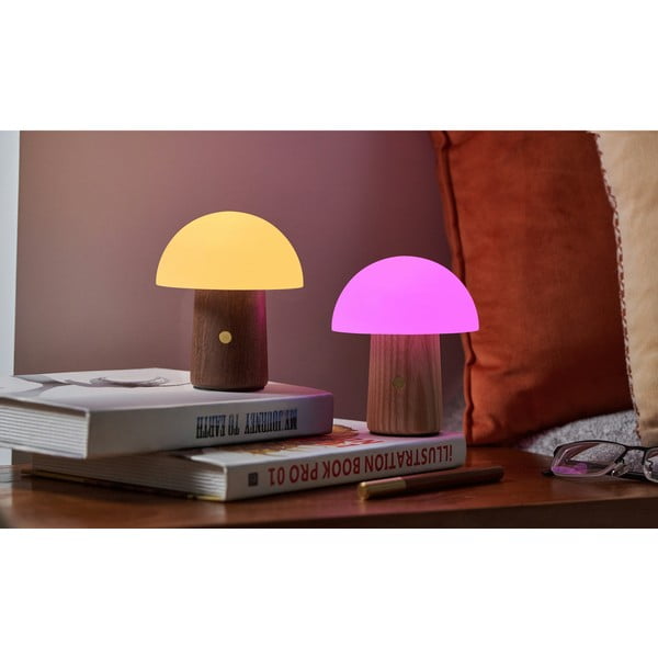 Biela/v tmavoprírodnej farbe LED stolná lampa (výška 12,5 cm) Alice Mushroom – Gingko-image-1