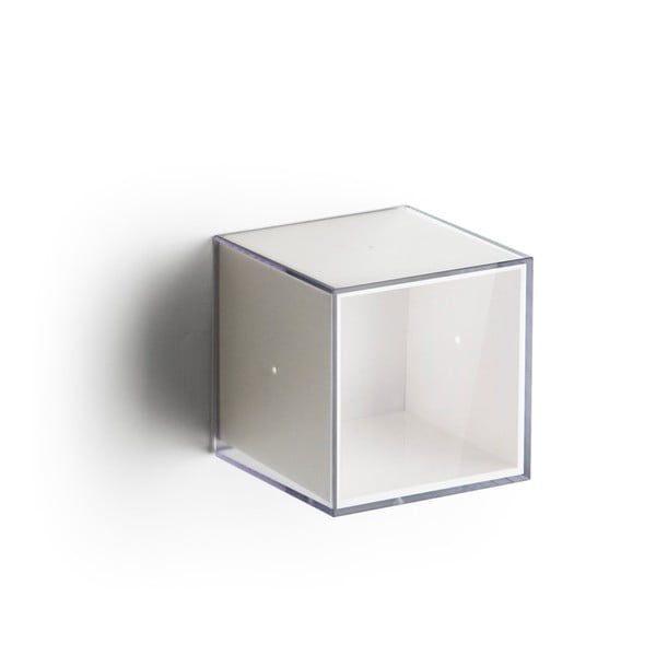 Biela nástenná krabička (uzatvorená) s priehľadným vekom Qualy Pixel Cube