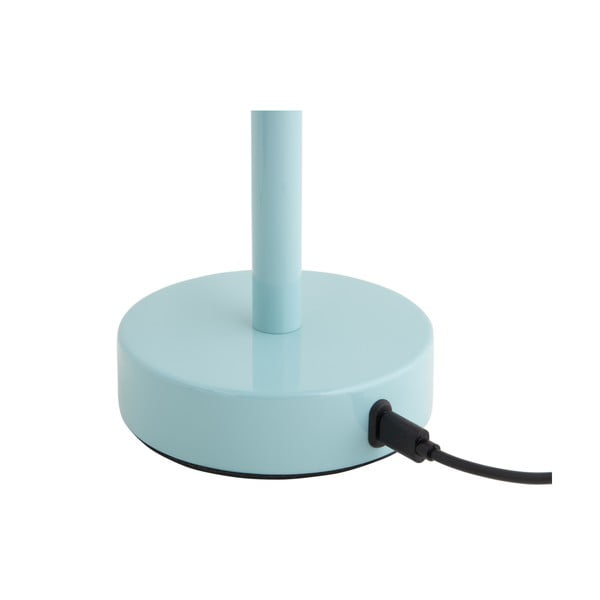 Svetlomodrá LED stolová lampa s kovovým tienidlom (výška 24,5 cm) James – Leitmotiv-image-4