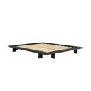 Čierna dvojlôžková posteľ z borovicového dreva s roštom 160x200 cm Japan - Karup Design