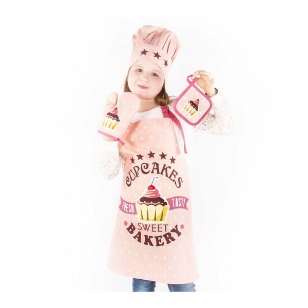 Bavlnená detská kuchynská súprava 4 ks Cupcakes - Tiseco Home Studio-image-3