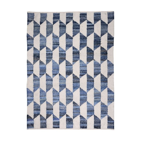 Vlnený koberec Cooper Blue/Ivory, 160x230 cm