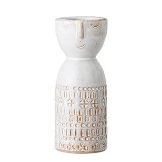 Biela váza z kameniny Bloomingville Geometric
