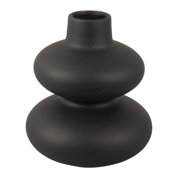 Čierna keramická váza Karlsson Circles, výška 19,4 cm