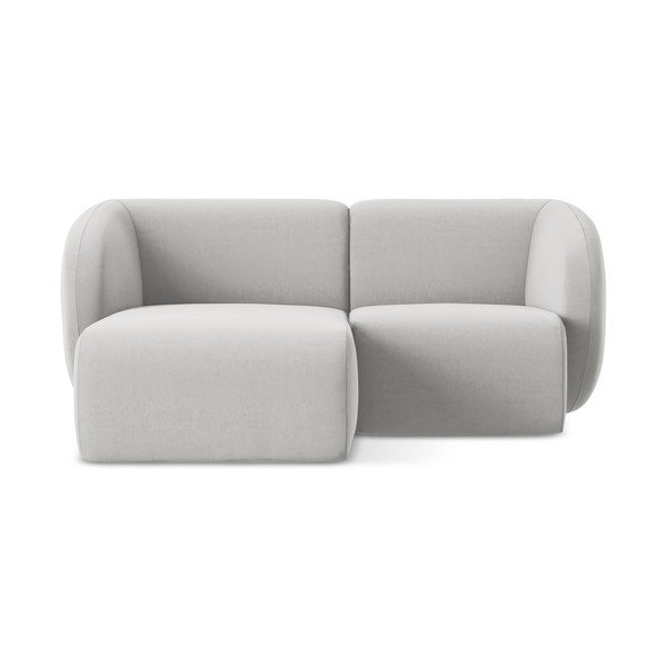 Svetlosivá zamatová rohová pohovka (ľavý roh/s leňoškou) Lani – Makamii