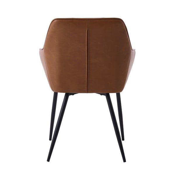 Hnedé čalúnené jedálenské kreslá v súprave s podrúčkami 2 ks Nolan Square – Unique Furniture-image-2