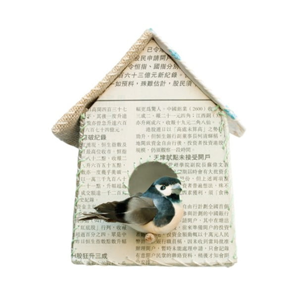 Nástenná samolepka Studio Ditte Birdhouse Newspaper, 21 x 26 cm