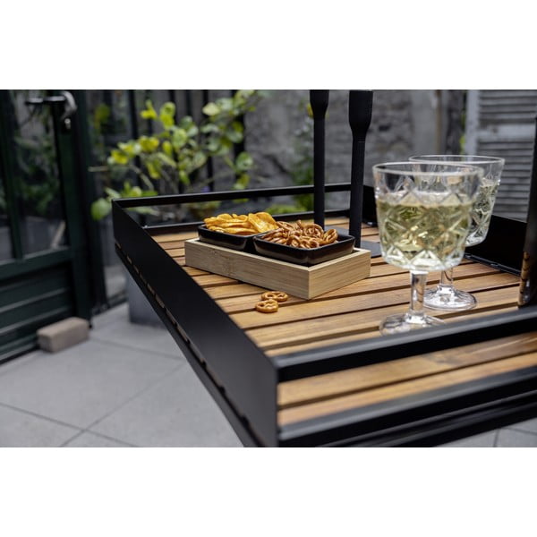 Čierne keramické servírovacie misy v súprave 2 ks s podnosom Elo - Wenko-image-3