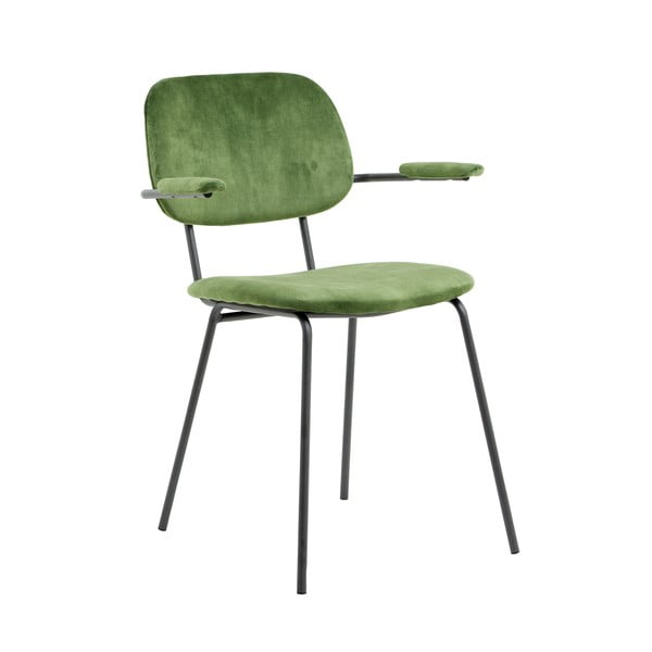 Zelená zamatová jedálenská stolička Emma - Light & Living
