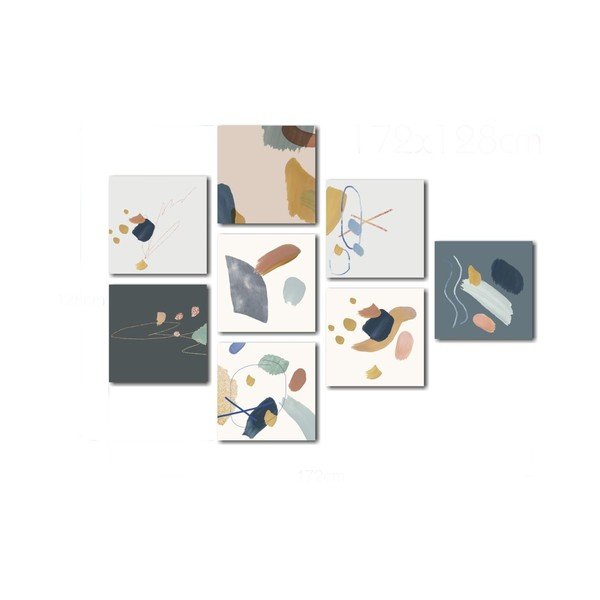 Sada 8 obrazov Insigne Pastel