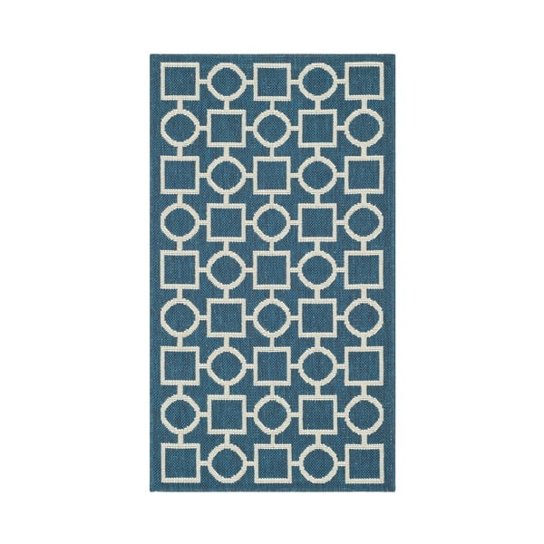 Modro-béžový koberec vhodný aj do exteriéru Safavieh Capri, 60 x 109 cm