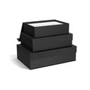 Tmavosivé kartónové úložné boxy v súprave 3 ks s vekom 42,5x29,5x13 cm Kian Paper Laminate – Bigso