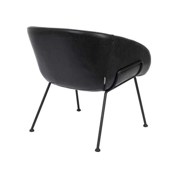 Čierne kreslo z umelej kože Zuiver Feston-image-4